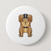 スーツを着た新郎としてのリス 缶バッジ (正面)