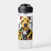 スーツを着た犬：デジタルアート ウォーターボトル (正面)