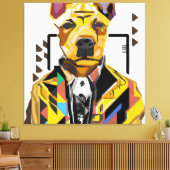 スーツを着た犬：デジタルアート キャンバスプリント (インサイチュ (リビング))