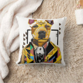 スーツを着た犬：デジタルアート クッション (ブランケット)