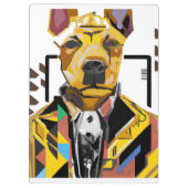 スーツを着た犬：デジタルアート クリップボード (裏面)