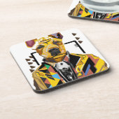 スーツを着た犬：デジタルアート コースター (左側)