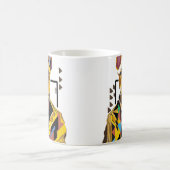 スーツを着た犬:デジタルアート コーヒーマグカップ (中央)