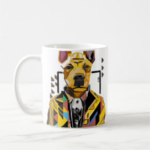 スーツを着た犬:デジタルアート コーヒーマグカップ