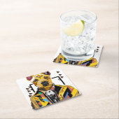 スーツを着た犬：デジタルアート スクエアペーパーコースター (インサイチュ)