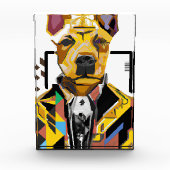 スーツを着た犬：デジタルアート フォトブロック (正面)