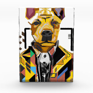 スーツを着た犬:デジタルアート フォトブロック