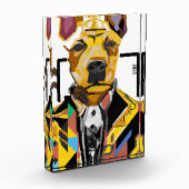 スーツを着た犬：デジタルアート フォトブロック (左)