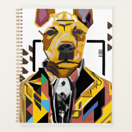 スーツを着た犬：デジタルアート プランナー手帳 (正面)