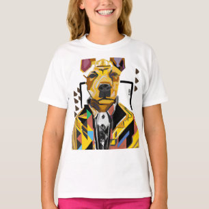 スーツを着た犬：デジタルアート Tシャツ