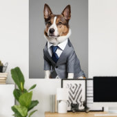 スーツを着た犬 ポスター (ホームオフィス)