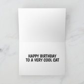 スーツを着た猫誕生日カード カード (内部)