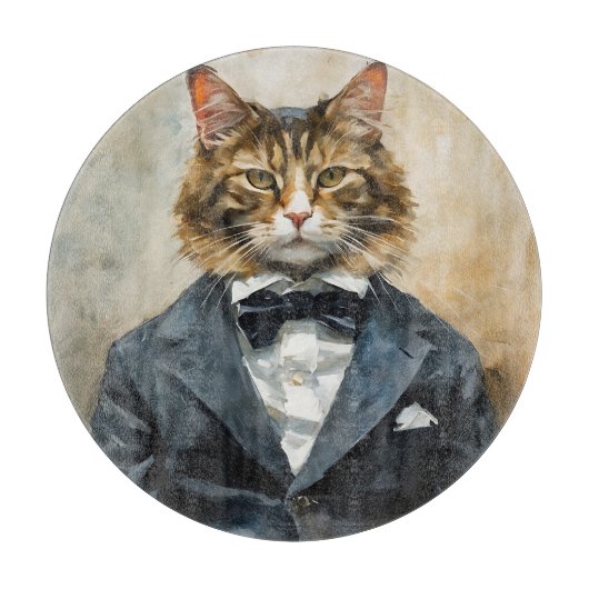 スーツを着た猫 カッティングボード (正面)