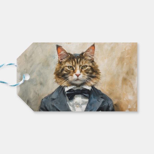 スーツを着た猫 ギフトタグ