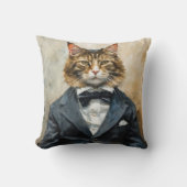 スーツを着た猫 クッション (正面)