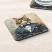 スーツを着た猫 コースター (左側)