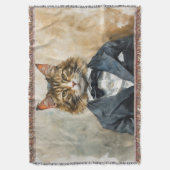 スーツを着た猫 スローブランケット (正面縦)