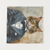 スーツを着た猫 タペストリー (正面(横))