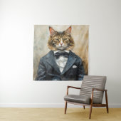 スーツを着た猫 タペストリー (インサイチュ)