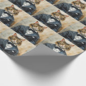 スーツを着た猫 ラッピングペーパー (角)