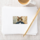 スーツを着た猫 ラベル (インサイチュ)