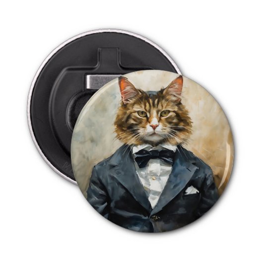 スーツを着た猫 栓抜き (正面)