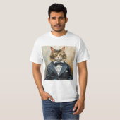 スーツを着た猫 Tシャツ (正面フル)