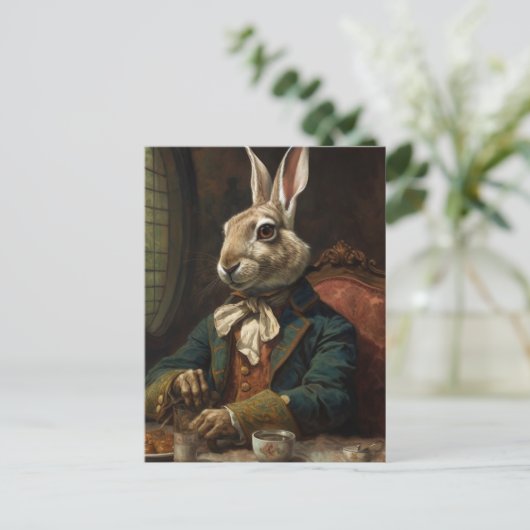スーツを着た美しいうさぎ ポストカード (スタンド正面)
