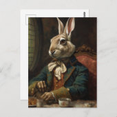 スーツを着た美しいうさぎ ポストカード (正面/裏面)