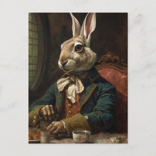 スーツを着た美しいうさぎ ポストカード (正面)