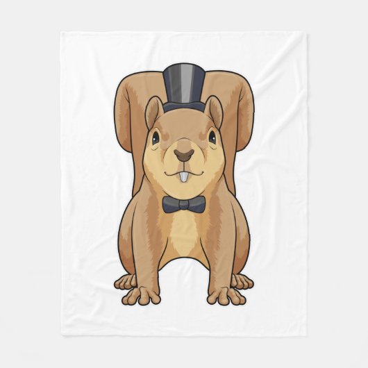 スーツを着た花婿としてのリス フリースブランケット (正面)