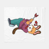 スーツを着た花婿としての狐 フリースブランケット (正面(横))