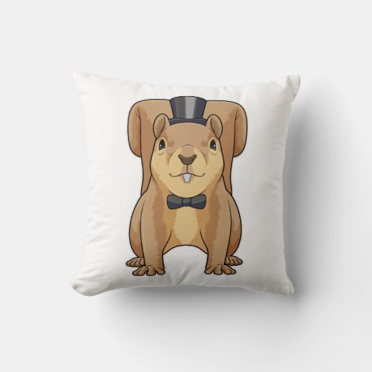 スーツを着た花婿のリス クッション (正面)