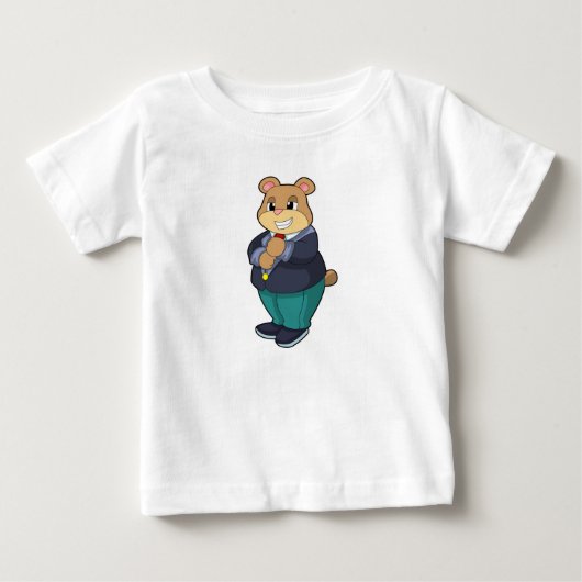 スーツを着た花婿クマ ベビーTシャツ (正面)