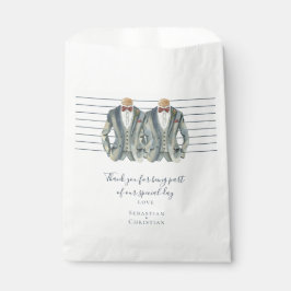 スーツを着た2つのパーソナライズされたゲイ結婚ズ フェイバーバッグ