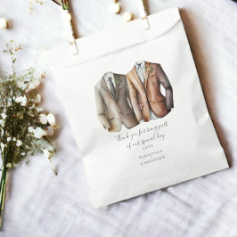 スーツを着た2つのパーソナライズされたゲイ結婚ズ フェイバーバッグ