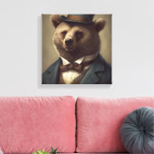 スーツを着る |動物アート |スーツの中の動物 キャンバスプリント (インサイチュ (リビング))