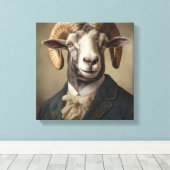 スーツを着る |動物アート |スーツの中の動物 キャンバスプリント (インサイチュ (ウッドフロア))