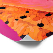 スーツを着ファンキーたトータードファッションアートピンク ポスター (角)