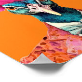 スーツを着ファンキーた孔雀ファッションアート ポスター (角)