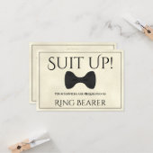 スーツを私のリングや輪ベアマーブルアイボリー カード (正面/裏面インサイチュ)