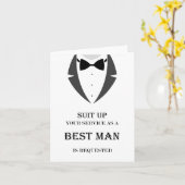 スーツを私の花婿介添人提案カード カード (黄色い花)