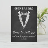 スーツを開いたバーグロムスマン提案カード 招待状 (スタンド正面)