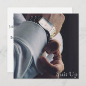 スーツアップ独身最後の夜の招待状 招待状 (正面/裏面)