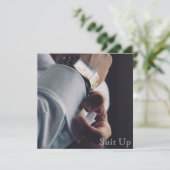 スーツアップ独身最後の夜の招待状 招待状 (スタンド正面)