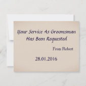 スーツアップ！あなたが私のベストマンになってくれる？グリッター招待状 招待状 (裏面)