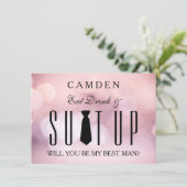 スーツアップ！あなたが私のベストマンになってもらえますか？という招待状 招待状 (スタンド正面)