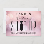 スーツアップ！あなたが私のベストマンになってもらえますか？という招待状 招待状 (正面)