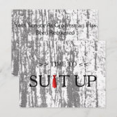 スーツアップ ブラー背景 赤いネクタイの時間 招待状 (正面/裏面)