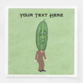 スーツクールの大きな緑色のピクルヘッドの顔付き男性 (正面)